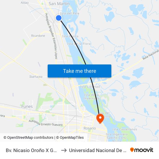 Bv. Nicasio Oroño X General López to Universidad Nacional De Rosario (Unr) map