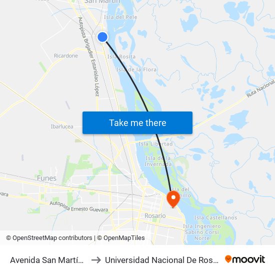 Avenida San Martín, 1272 to Universidad Nacional De Rosario (Unr) map