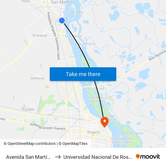 Avenida San Martín, 1990 to Universidad Nacional De Rosario (Unr) map