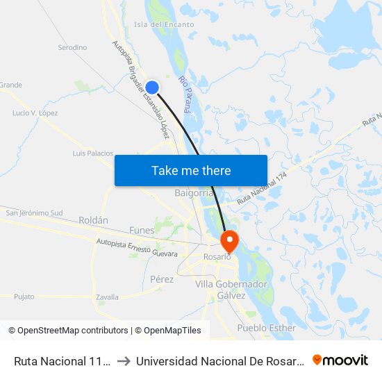 Ruta Nacional 11, 488 to Universidad Nacional De Rosario (Unr) map
