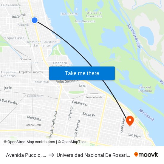Avenida Puccio, 661 to Universidad Nacional De Rosario (Unr) map