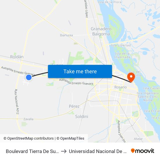 Boulevard Tierra De Sueños, 2765 to Universidad Nacional De Rosario (Unr) map
