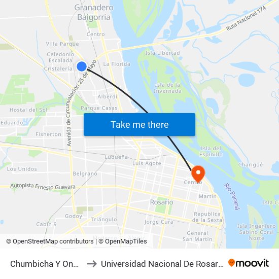 Chumbicha Y Oncativo to Universidad Nacional De Rosario (Unr) map