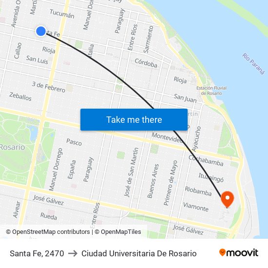 Santa Fe, 2470 to Ciudad Universitaria De Rosario map