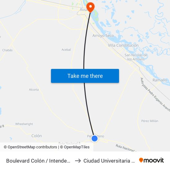 Boulevard Colón / Intendente Biscayart to Ciudad Universitaria De Rosario map