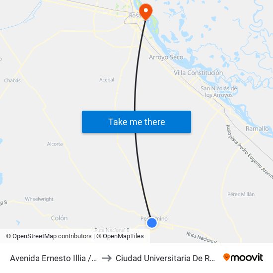 Avenida Ernesto Illia / Coni to Ciudad Universitaria De Rosario map