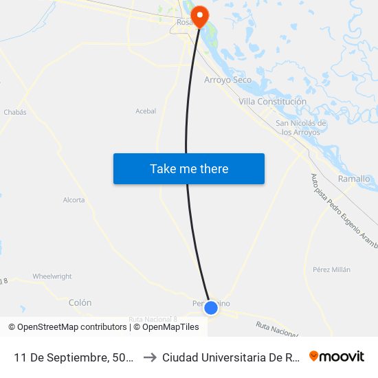 11 De Septiembre, 500-598 to Ciudad Universitaria De Rosario map