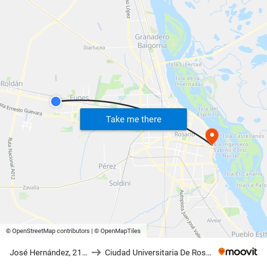 José Hernández, 2152 to Ciudad Universitaria De Rosario map