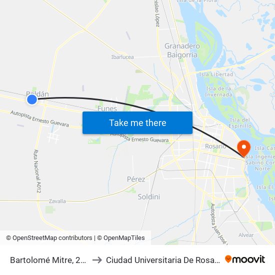 Bartolomé Mitre, 269 to Ciudad Universitaria De Rosario map