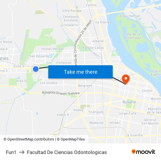 Fun1 to Facultad De Ciencias Odontologicas map