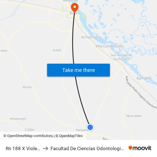 Rn 188 X Violeta to Facultad De Ciencias Odontologicas map