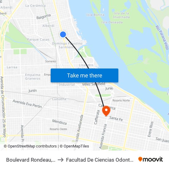 Boulevard Rondeau, 1298 to Facultad De Ciencias Odontologicas map