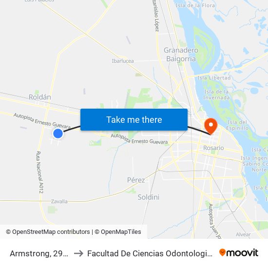 Armstrong, 2999 to Facultad De Ciencias Odontologicas map