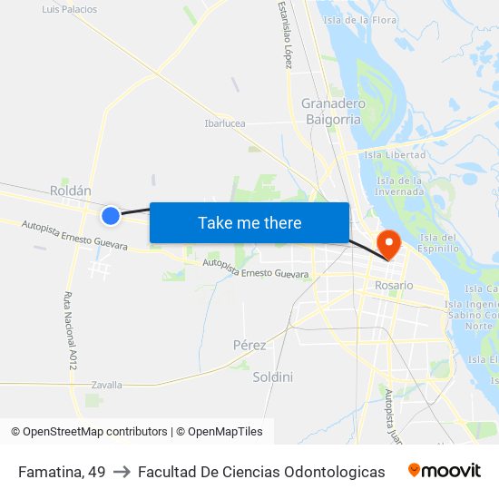 Famatina, 49 to Facultad De Ciencias Odontologicas map