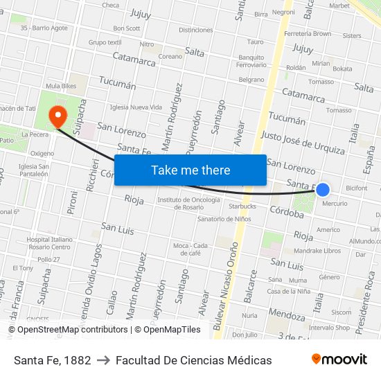 Santa Fe, 1882 to Facultad De Ciencias Médicas map