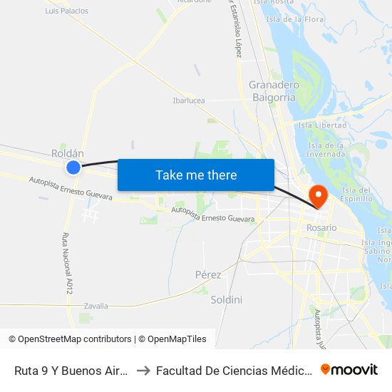 Ruta 9 Y Buenos Aires to Facultad De Ciencias Médicas map
