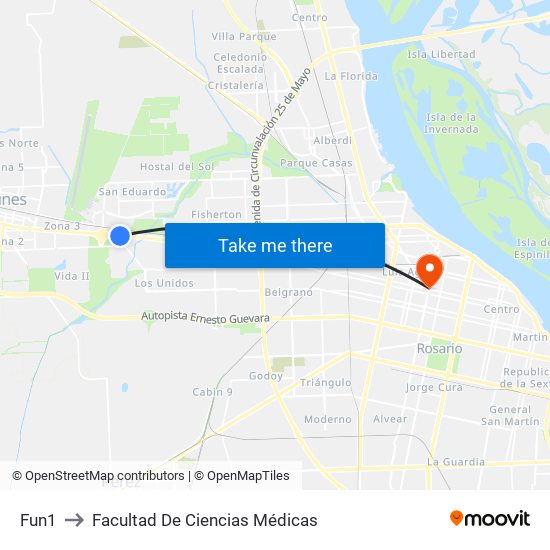 Fun1 to Facultad De Ciencias Médicas map