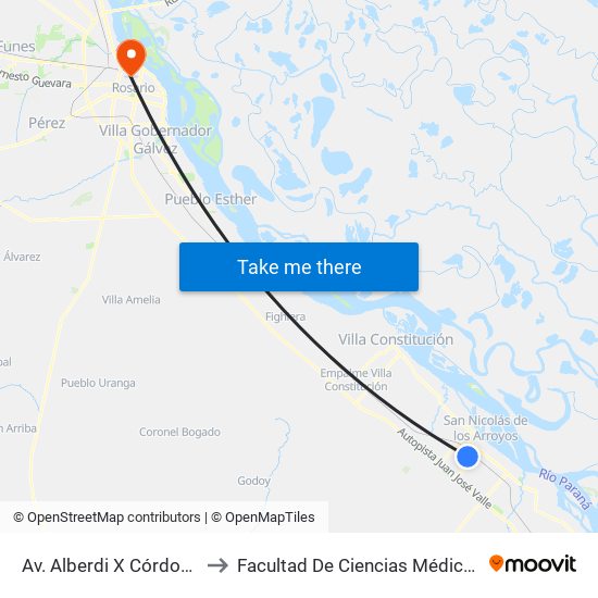 Av. Alberdi X Córdoba to Facultad De Ciencias Médicas map