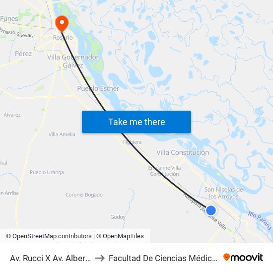 Av. Rucci X Av. Alberdi to Facultad De Ciencias Médicas map