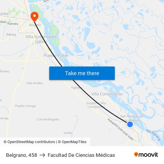 Belgrano, 458 to Facultad De Ciencias Médicas map