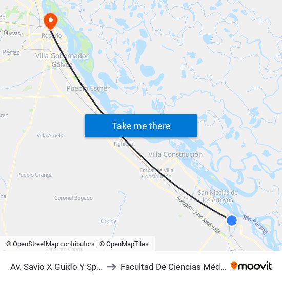 Av. Savio X Guido Y Spano to Facultad De Ciencias Médicas map