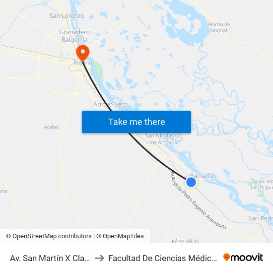 Av. San Martín X Clark to Facultad De Ciencias Médicas map