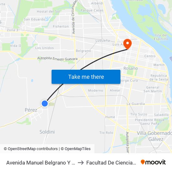 Avenida Manuel Belgrano Y Campanillas to Facultad De Ciencias Médicas map