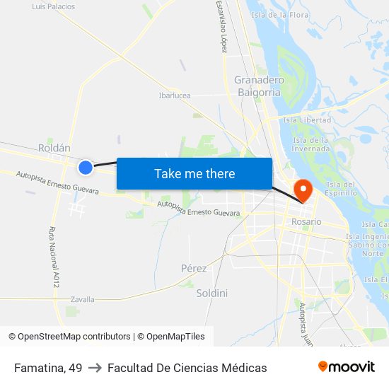 Famatina, 49 to Facultad De Ciencias Médicas map