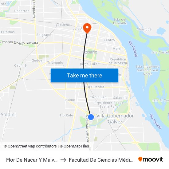 Flor De Nacar Y Malvon to Facultad De Ciencias Médicas map