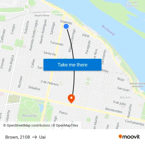 Brown, 2108 to Uai map