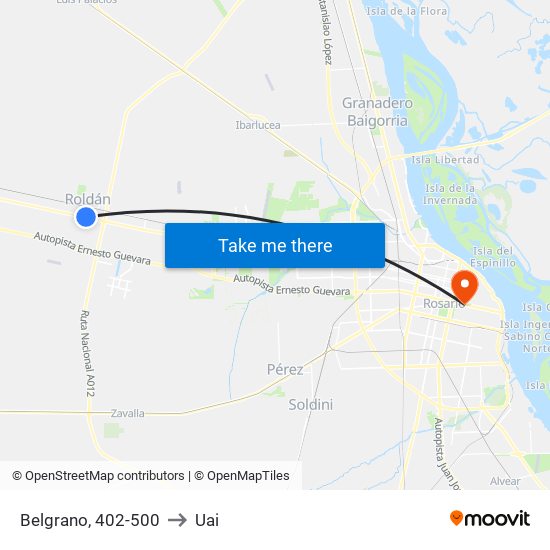 Belgrano, 402-500 to Uai map
