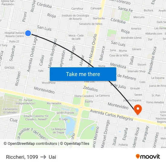 Riccheri, 1099 to Uai map