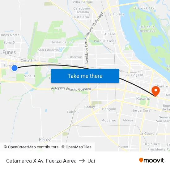 Catamarca X Av. Fuerza Aérea to Uai map