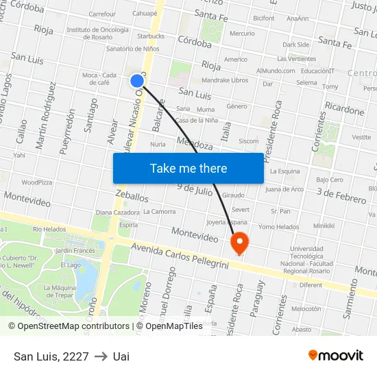 San Luis, 2227 to Uai map