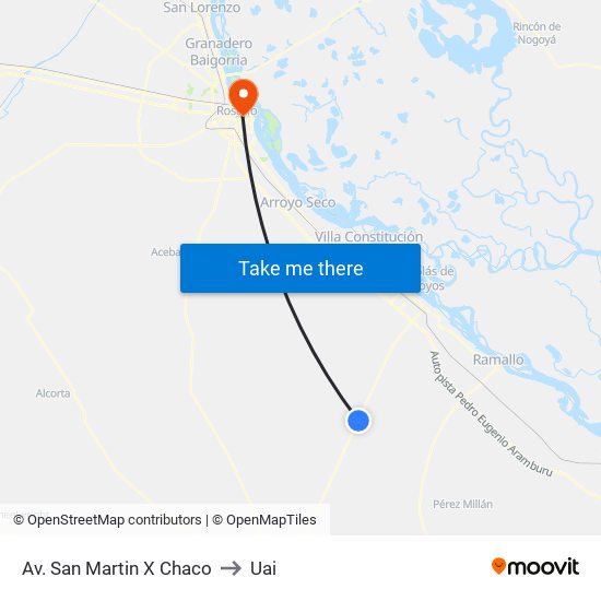 Av. San Martin X Chaco to Uai map