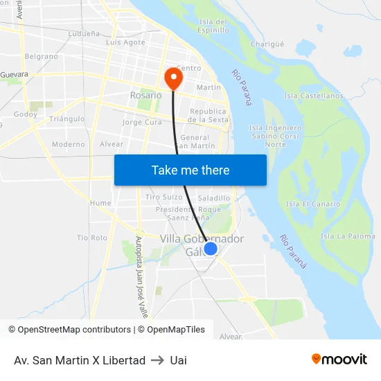 Av. San Martin X Libertad to Uai map