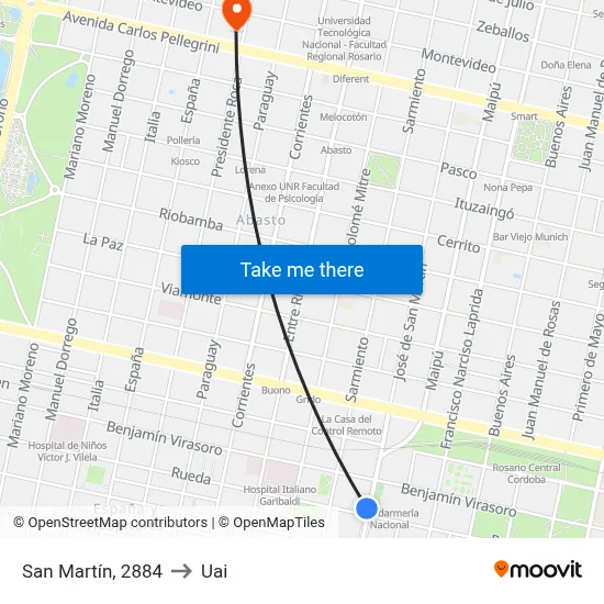 San Martín, 2884 to Uai map