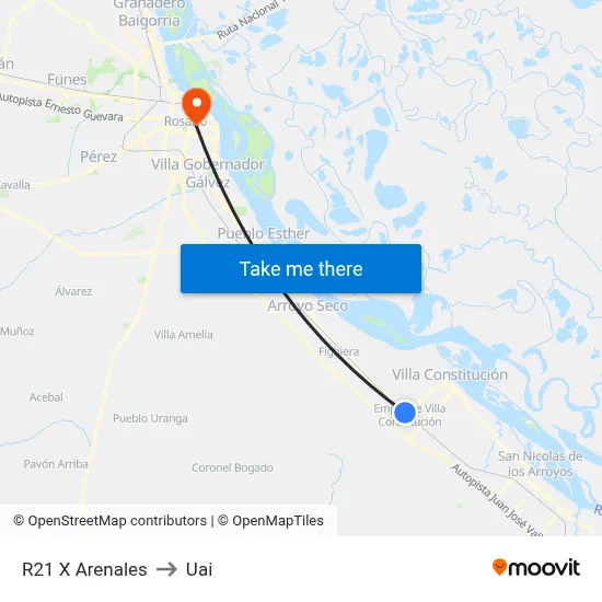 R21 X Arenales to Uai map