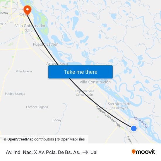 Av. Ind. Nac. X Av. Pcia. De Bs. As. to Uai map