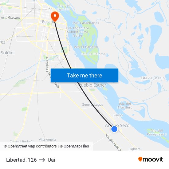 Libertad, 126 to Uai map