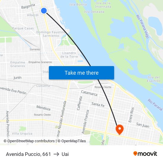 Avenida Puccio, 661 to Uai map