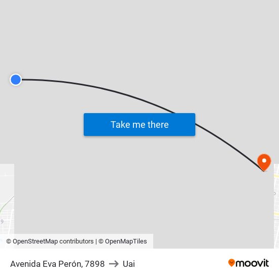 Avenida Eva Perón, 7898 to Uai map