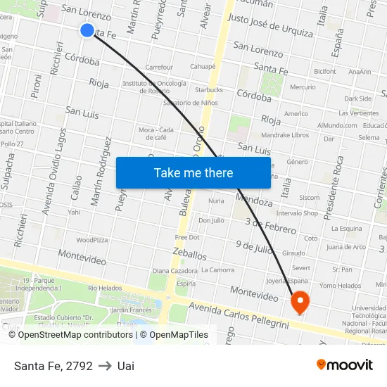 Santa Fe, 2792 to Uai map