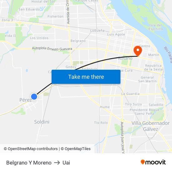 Belgrano Y Moreno to Uai map