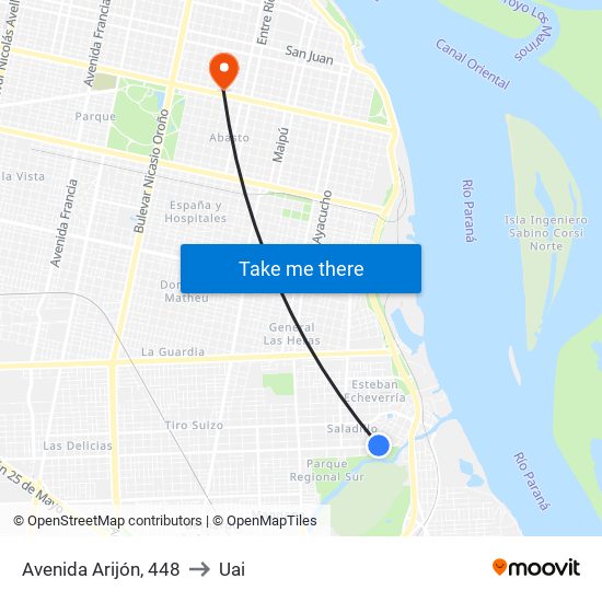 Avenida Arijón, 448 to Uai map