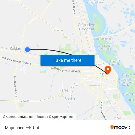 Mapuches to Uai map