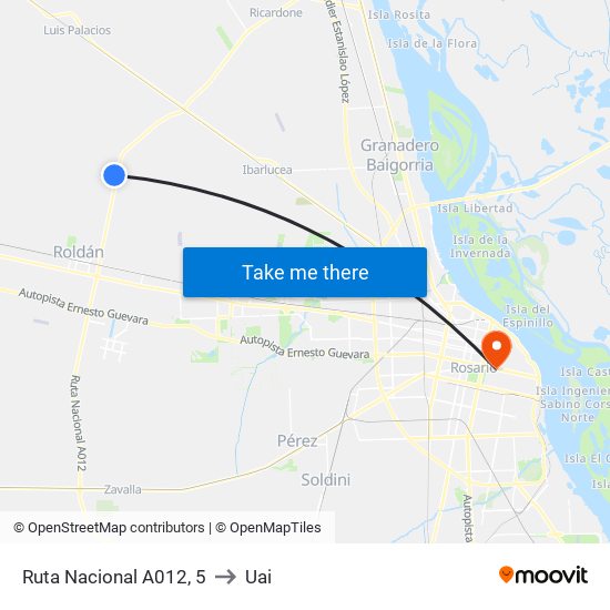 Ruta Nacional A012, 5 to Uai map