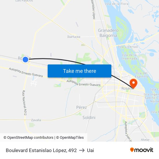 Boulevard Estanislao López, 492 to Uai map