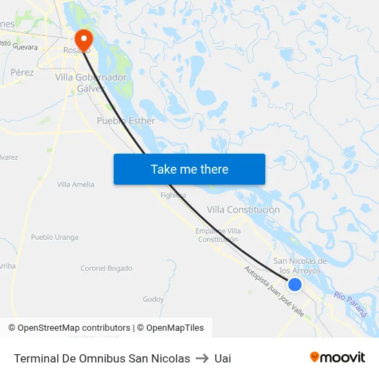Terminal De Omnibus San Nicolas to Uai map