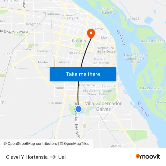 Clavel Y Hortensia to Uai map